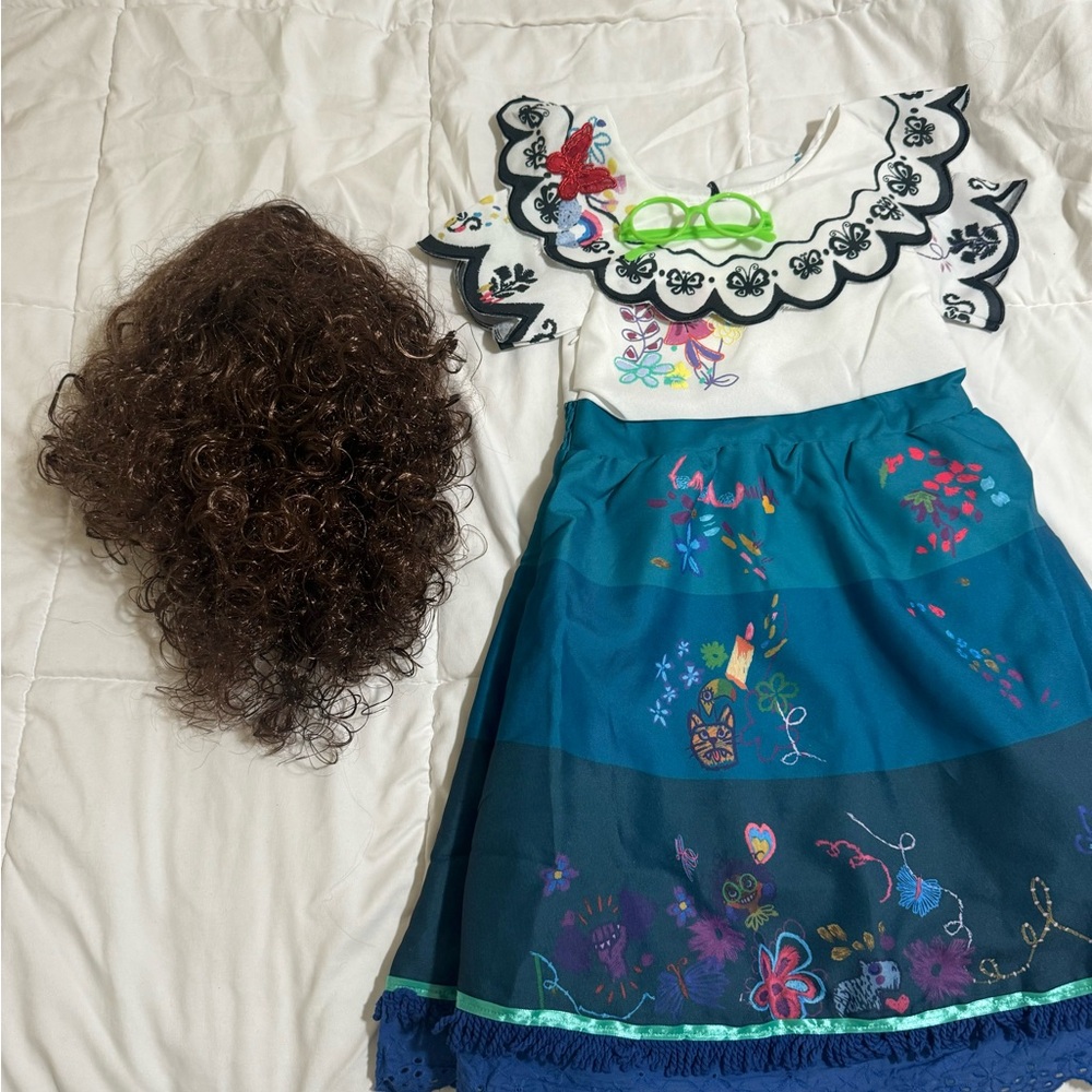 Encanto mirabel Colorful costume  Dress with Accessories